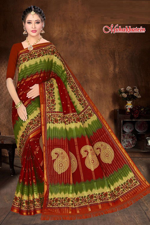 Mohabbatein 2 Regular Wear Designer Wholesale Cotton Printed Saree
